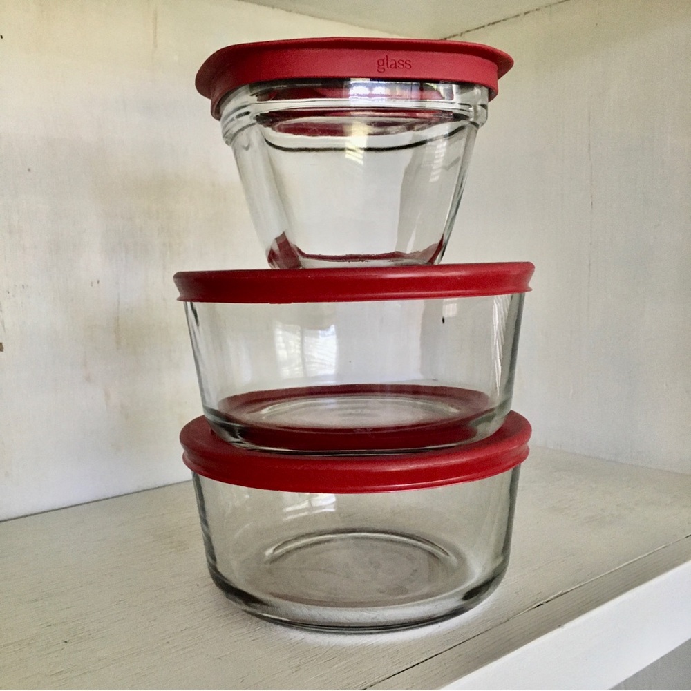 LP Bundle 3 Glass Food Storage Bowls | Anchor Hocking 4-Cup + Rubbermaid 1.5 Cup